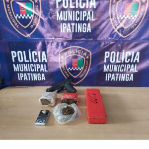 Polícia Municipal de Ipatinga apreende maconha e réplica de arma após fuga soaquinoticias